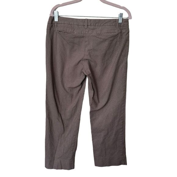 Gap Brown Gray Houndstooth Stretch Flat Front Straight Leg Cropped Pants Size 8 - Picture 2 of 9